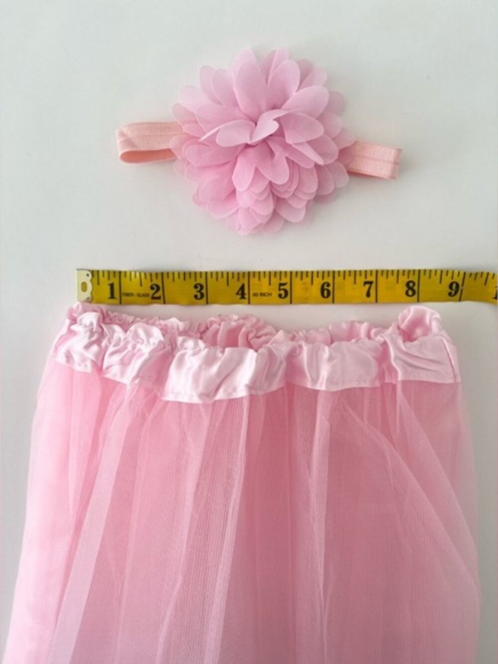 Pink Tulle Skirt and Headband Set - Newborn Photo Dress Up Outfit